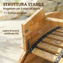 Set di 2 Sdraio a Dondolo 60x156x77 cm Pieghevoli ed Ergonomiche in Legno di Acacia      