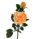 Set 24 Rose X 2 Artificiali con Gambo Corto Altezza 40 cm Arancio