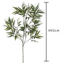 Set 2 Ramo a Tralcio Artificiale di Bamboo Composto da 180 Foglie Altezza 92 cm Verde