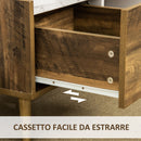 Tavolino da Caffè Rettangolare 80x45x40,5 cm con Cassetto e Ripiano Marrone e Bianco