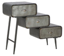 Mobiletto 3 Cassetti Iron School 86x29,5x71 cm in Ferro Grigio