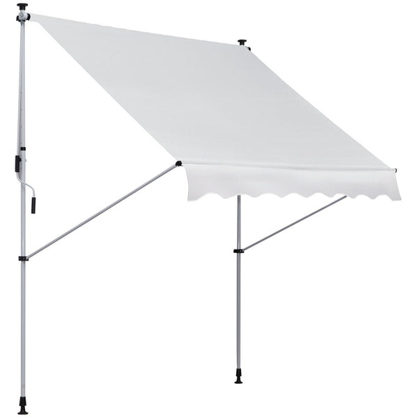sconto Tenda da Sole a Muro 200x150 cm con Pali di Supporto Bianco