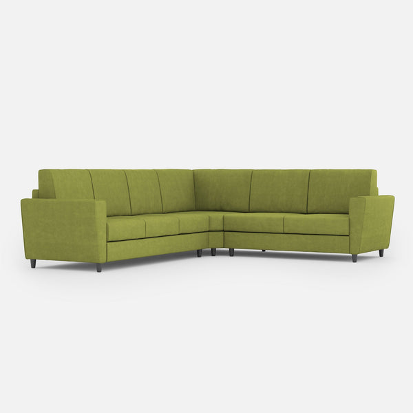 online Divano Angolare 6 Posti 288x228x85 cm Yasel in Tessuto Verde