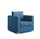 Poltrona in Stoffa Blu con Cuscino Daisy