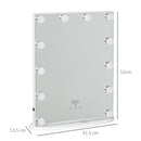 Specchio da Tavolo con LED 41,5x13,5x51 cm per Trucco Make up 