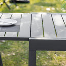 Tavolo Allungabile da Giardino 180x90x73 cm in Plastica e Alluminio Grigio