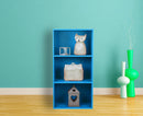 Libreria Modulare 3 Ripiani 40x29,5x80 cm in Pannello Truciolare Blu