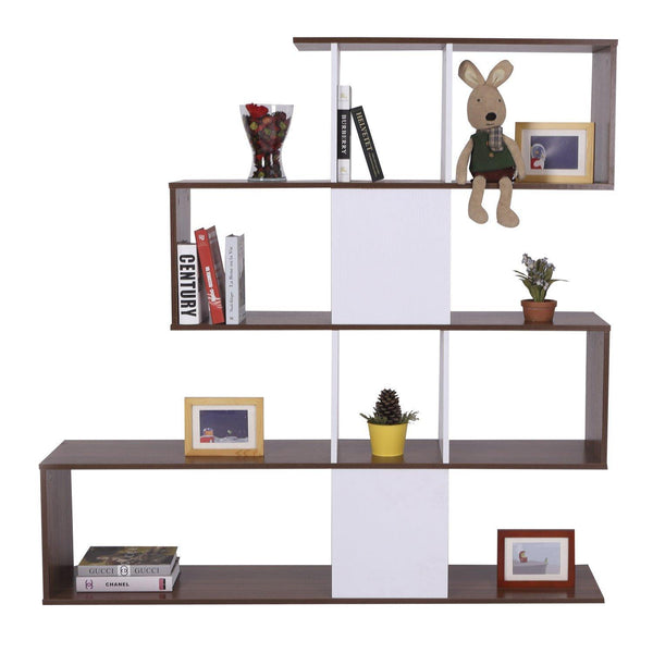 Libreria di Design Moderna Mobili Ufficio Scaffale Bianco e Noce 144x30x125 cm sconto