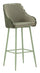 Sgabello Bar Alaska A Verde Set 2 Pz 52x46x111 cm in Compensato e Spugna e Ferro e Poliestere Verde