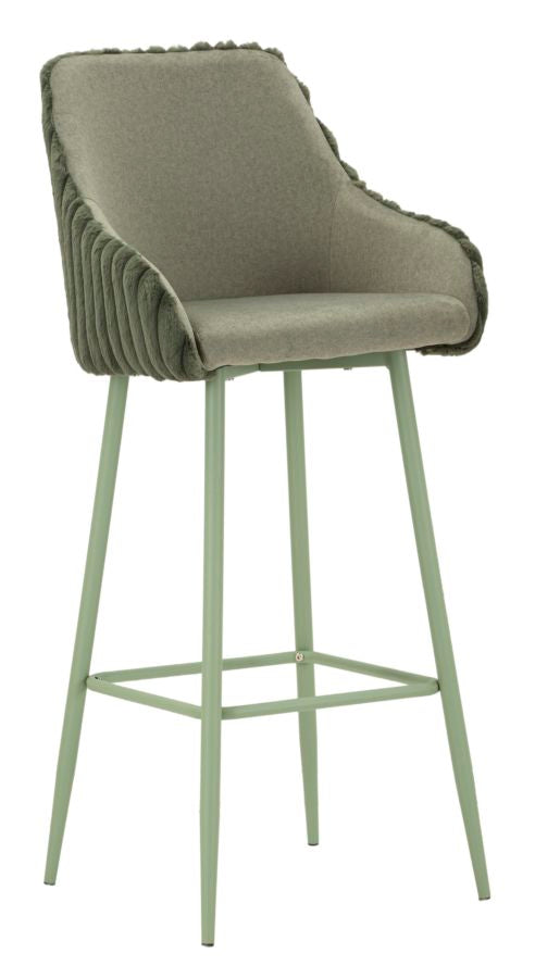 prezzo Sgabello Bar Alaska A Verde Set 2 Pz 52x46x111 cm in Compensato e Spugna e Ferro e Poliestere Verde
