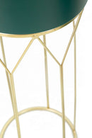Porta Vasi Grent Stand Set 2 Pz Ø23x70 cm - Ø19x50 cm in Ferro Verde e Oro      