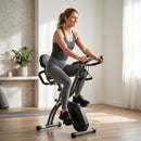 Cyclette Magnetica con Resistenza a 8 Livelli Display LCD e App Bluetooth in Acciaio Q195 Nero      