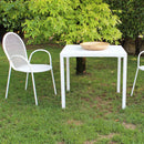 Tavolo Manchester Impilabile 80x80x73h cm in Acciaio Bianco