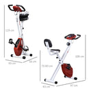 Cyclette Magnetica Pieghevole 43x97x109 cm con Display LCD Rossa