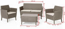 Set da Giardino Divano 2 Poltrone e Tavolino in Resina Keter Salemo Lounge Cappuccino