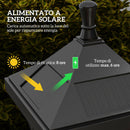 Lampione da Giardino con 6h Autonomia e Ancoraggio a Terra 15x15x127 cm in ABS e Policarbonato Nero