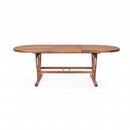 Tavolo Allungabile Ovale Double 150/200x90x74 h cm in Legno di Acacia Marrone