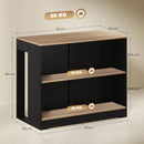 Tavolo Bancone Bar 113x60x90 cm Isola da Cucina con 3 Ripiani per Soggiorno e Salotto in Truciolato Nero e Legno      