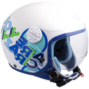 Casco Demi-Jet per Bambini Visiera Sagomata CGM Sport 205G Azzurro Metal YS - (49-50 cm)