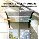 Tettoia da Esterno 103x96,5x27cm per Porte e Finestre in Policarbonato Trasparente      