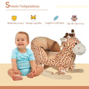 Dondolo per Bambini in Legno Giraffa in Peluche con Suoni 