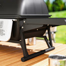 Barbecue a Gas Portatile da Tavolo 2 Bruciatori e Coperchio con Termometro in Acciaio e ABS Nero    