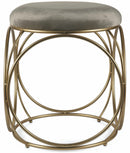Sgabello Tondo Ø40x46 cm in Ferro e Velluto Soriani Tortora