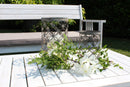 Set Salotto da Giardino Divano 2 Poltrone e Tavolino con Cuscini in Legno Bianco