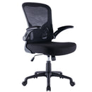 Sedia Operativa da Ufficio 62x63x105 cm Ergonomica con Braccioli Pieghevoli Bianco
