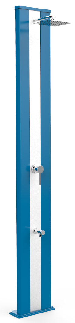 online Doccia Solare da Giardino 40L Miscelatore e Lavapiedi Arkema Dada S Fascia Inox Light Blu
