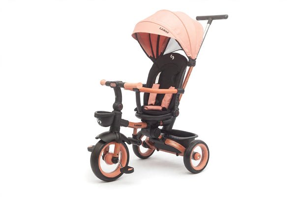 acquista Passeggino Triciclo per Bambini 1-3 Anni Trico Luxury Gold 7 Modalità di Guida Rosa