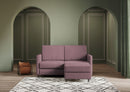 Divano 2 Posti con Pouf 138x155x85 cm Karay in Tessuto Prugna