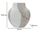 Vaso Resina Ho Chi Minh 35x13,5x37,5 cm in Resina Bianco effetto lavato      