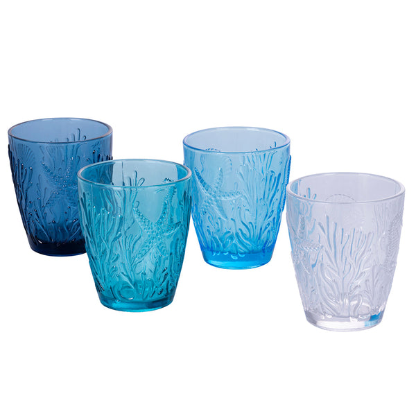 prezzo Set 4 Bicchieri Acqua Pantelleria Ocean in Vetro VdE Tivoli 1996 Blu