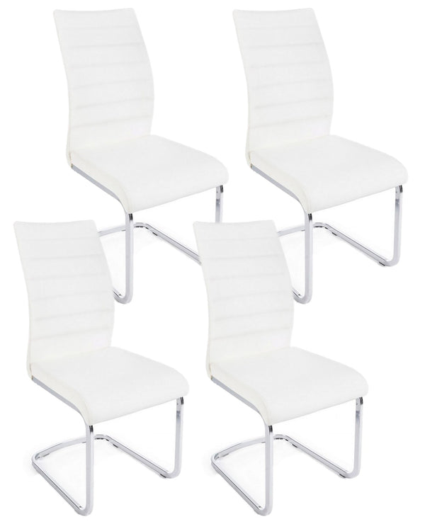 Set 4 Sedie 41x60x98 cm Myra in Ecopelle Bianco sconto