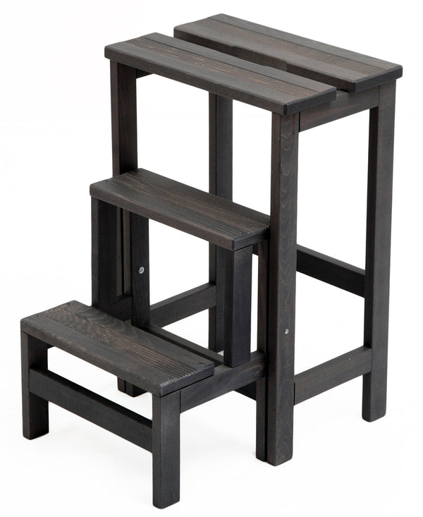 Sgabello Scaletta 60x40x46 cm in Legno Grigio Scuro prezzo