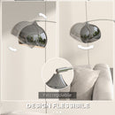 Lampada da Terra Design Vintage Asta Regolabile con Attacco E27 Struttura in Metallo e Base in Marmo Argento  