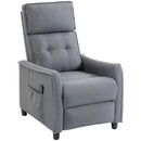 Poltrona Massaggiante  69x93x104 cm Reclinabile a 160° con Poggiapiedi e Telecomando Effetto Lino Grigio Chiaro      