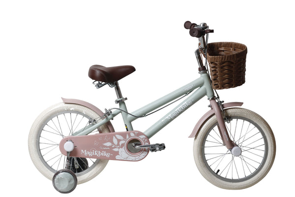 prezzo Bicicletta per Bambine Antonella 16 Pollici con Stabilizzatori e Cestino Verde e Rosa Verde e Rosa