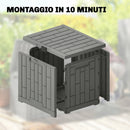 Baule da Giardino 114L in Resina Impermeabile e Anti UV con Chiusura a Chiave, 56x44x54 cm, Grigio      