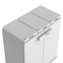 Armadio Pattumiera Differenziata 2 Ante 94x45x87 cm Keter Recyclo Basic Grigio e Bianco  