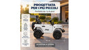 Macchina Elettrica per Bambini Licenza Jeep Wrangler Rubicon 12V con Sedili in Pelle e Telecomando Bianco 