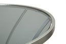 Tavolinetto Trixy Ø56x68 cm in Ferro e Vetro Argento      