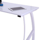 Scrivania Moderna ad Angolo con Cassetti in Legno Bianco 152x144x76 cm 
