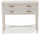 Consolle 4 Cassetti 90x38x78 cm in Legno Soriani Bianco Anticato