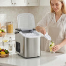Macchina per Ghiaccio 28,3x22,6x29,9 cm Produzione 12kg in 24 Ore 9 Cubetti in 7-10 Minuti con Sistema Autopulente Argento      