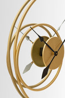 Orologio Specchio 90x5,5x90 cm in Ferro e MDF e Specchio Oro      
