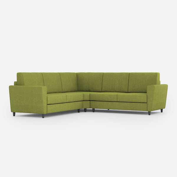 Divano Angolare 5 Posti 228x228x85 cm Yasel in Tessuto Verde online