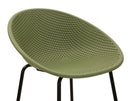Sgabello Bar Ibiza Verde Set 2 Pz 50x50x98 cm in Polipropilene e Metallo Verde e Nero      