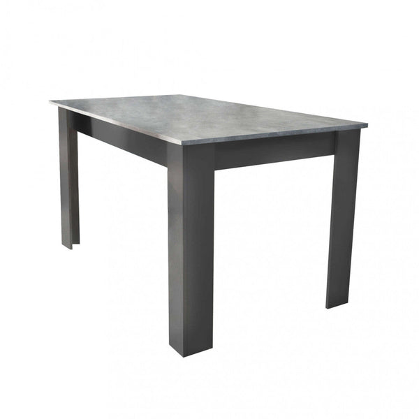 Tavolo Allungabile Gemma 160/200x90x75 h cm in Truciolare bilaminato Antracite e Grigio effetto Cemento sconto